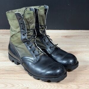 Ro-Search Jungle Boots Mens 10.5 R Black Green Spike Protective Combat Vietnam